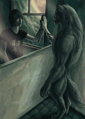 Werewolves Giving High Five GIF