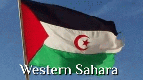Western Sahara Flag And Text GIF