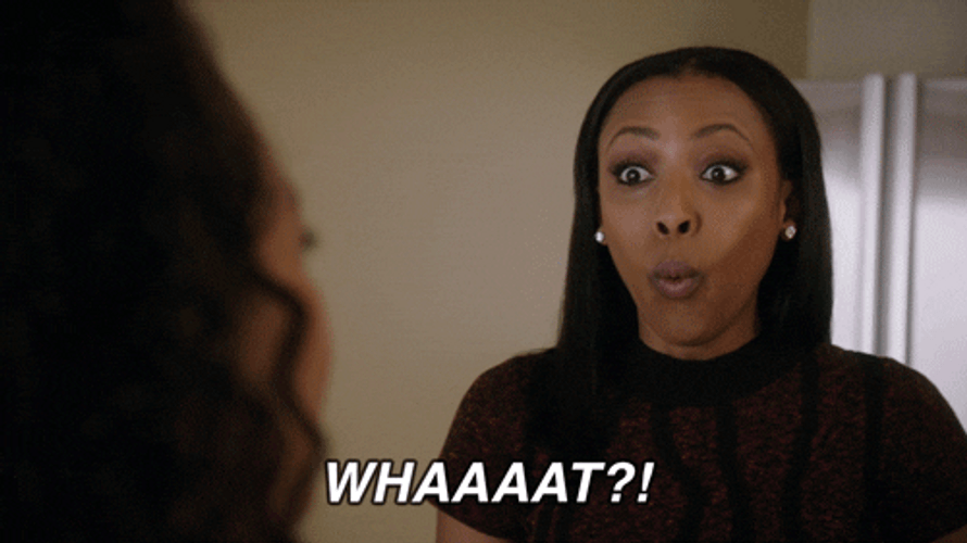 Whaaat Surprised Reaction Pretty Black Lady GIF