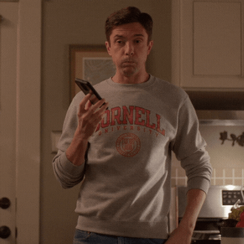 Whaaat Topher Grace Talking On Phone GIF
