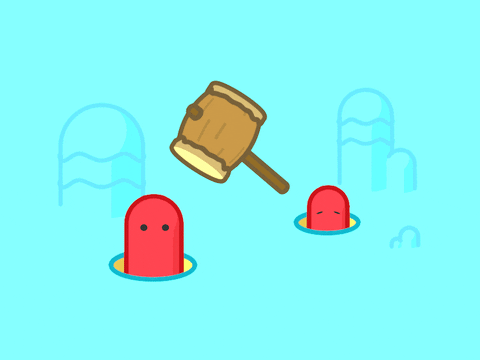 Whack A Mole Cute Animation GIF