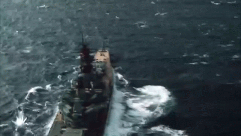 Whale Crossing The Battleship On Air GIF