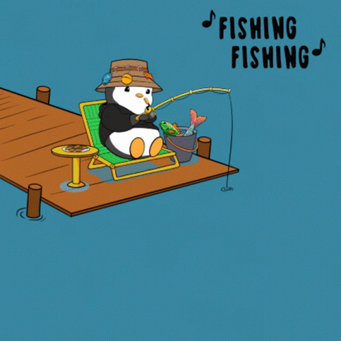 Whale Eats Fishing Penguin GIF