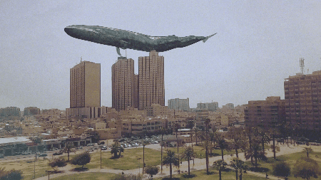 Whale Flying Animation GIF