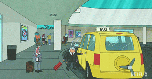 Whale Hopping Into Taxi Bojack Horseman GIF