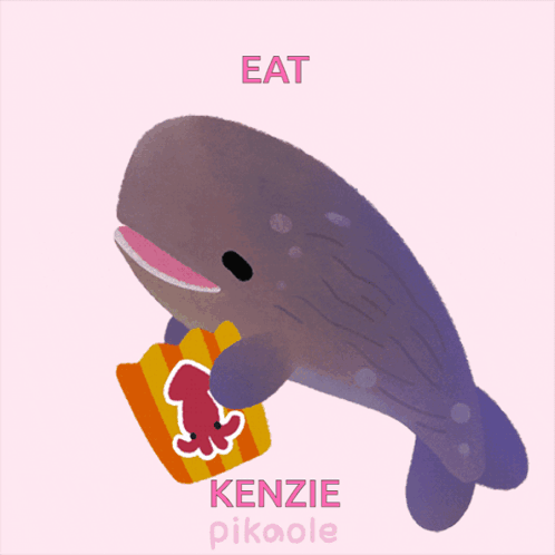Whale Saying Eat Kenzie Pikaole GIF