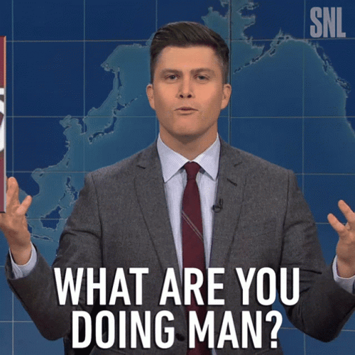 What Are You Doing Colin Jost SNL GIF