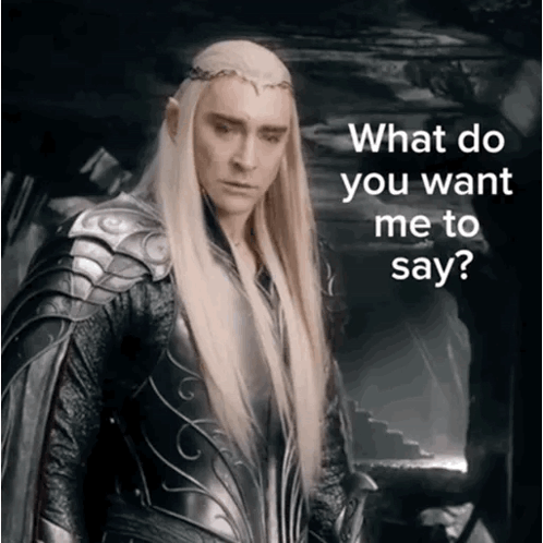 What Do You Want Me To Say Legolas GIF
