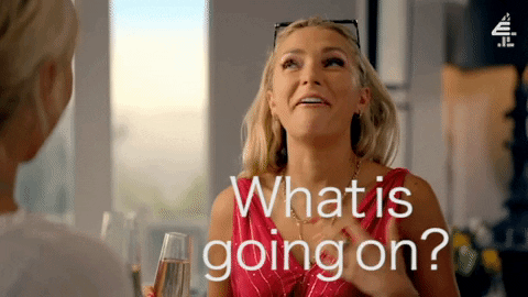 What Is Going On Delighted Lady GIF