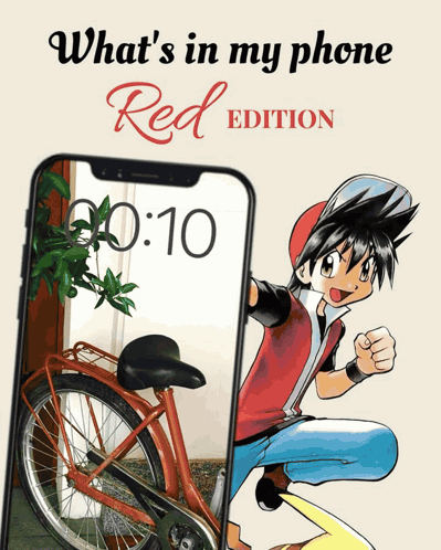 what 's in my phone red edition with a picture of red on a bike