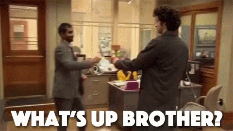 Whats Up Brother Aziz Ansari Secret Handshake GIF