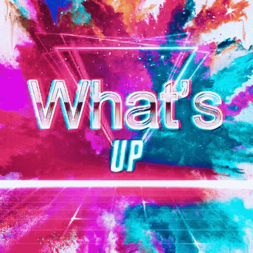Whats Up Text on Colorful Background