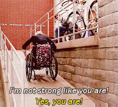Wheelchair I'm Not Strong Like You Are GIF