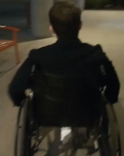 Guy Wheelchair Turning Around GIF