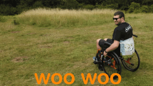 Guy Wheelchair Woo Woo GIF
