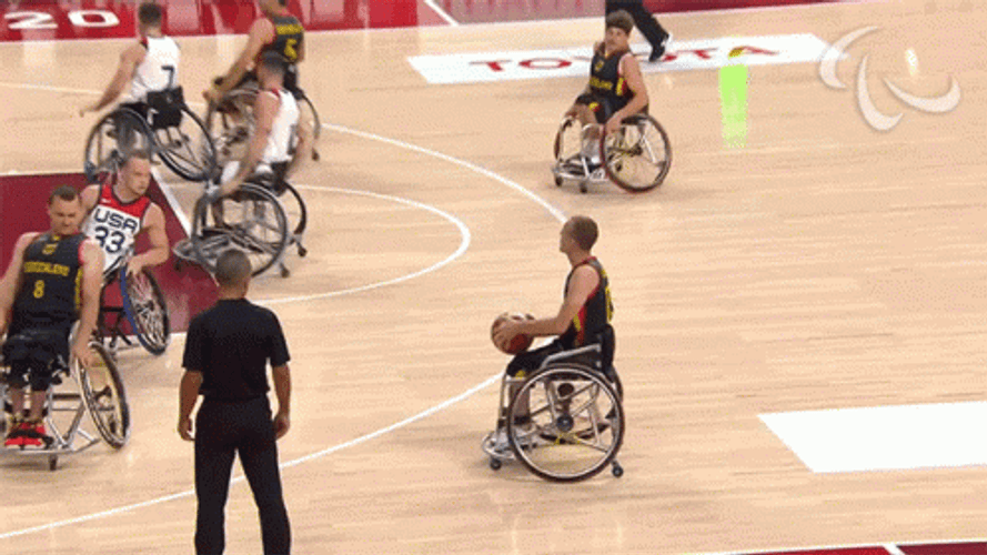 Wheelchair Basketball Paralympic GIF