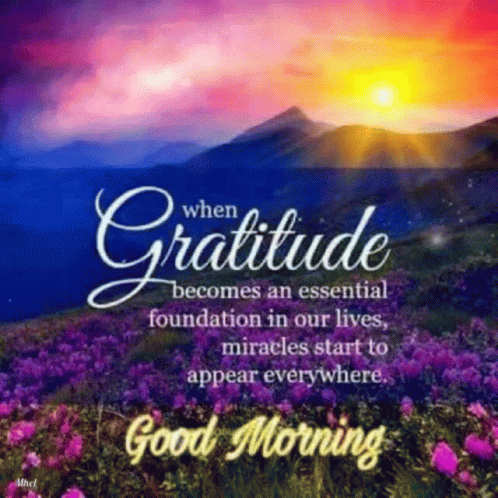 When Gratitude Becomes An Essential Foundation In Our Lives , Miracles Start To Appear Everywhere . Good Morning GIF