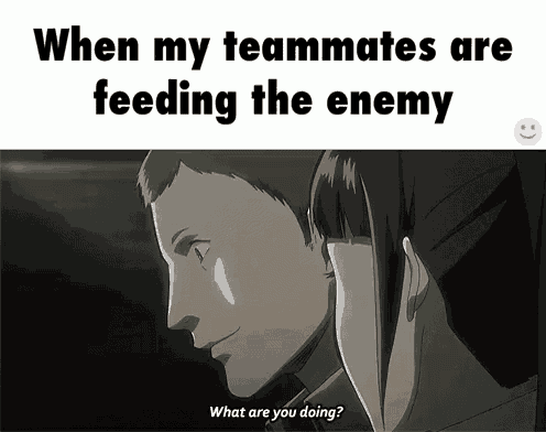 When My Teammates Are Feeding The Enemy What Are You Doing Meme GIF