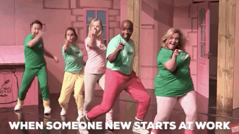 When Someone New Starts At Work GIF