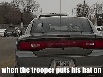 When The Trooper Puts His Hat On State Trooper GIF