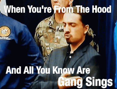 When You 'Re From The Hood And All You Know Are Gang Sings Is A Meme GIF