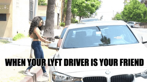 When Your Uber Driver Is Your Friend GIF
