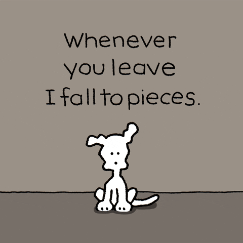Whenever you leave I fall to pieces. Chippy The Dog
