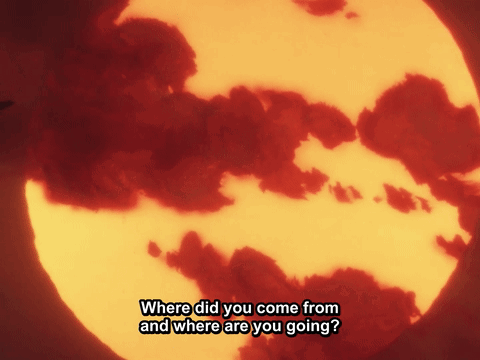 Where Did You Come From And Where Are You Going Written In Front Of A Sun GIF