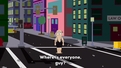 Where Is Everyone Guy Alone In The City GIF