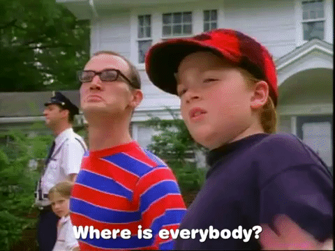 Where Is Everyone Kids Adults Looking For People GIF