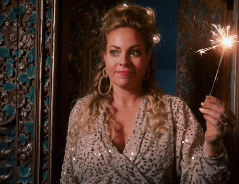 Where Is Everyone Lady With Christmas Sparkles GIF