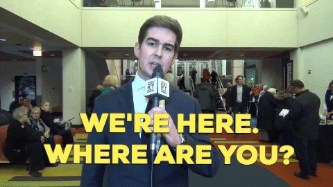 Where Is Everyone We're Here News Man Reporting GIF