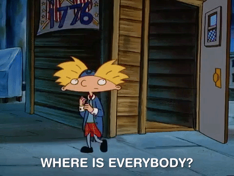 Where Is Everyone Yellow Hair Anime Cartoon Girl GIF