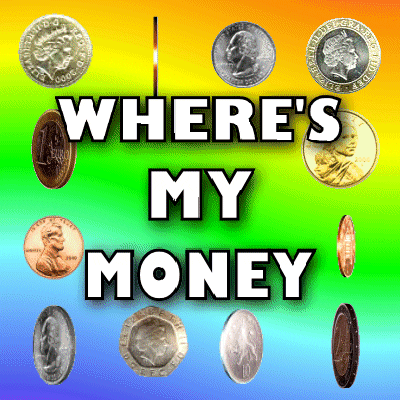 Where's My Money Coins Spinning GIF