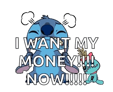 Where's My Money Sad Stitch GIF