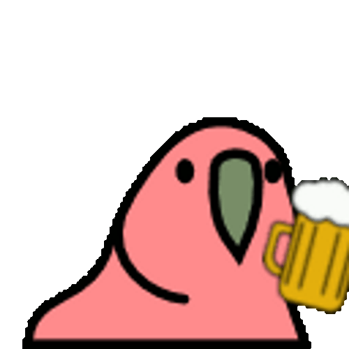 Whipping Head Colorful Party Parrot Beer GIF