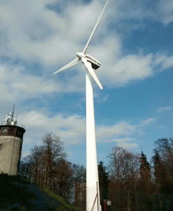Whirling Windmill Blue Sky GIF