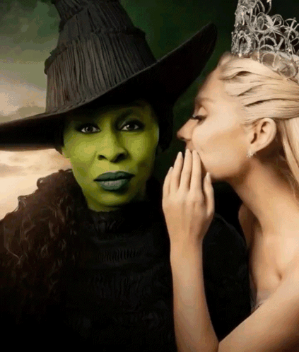 Whispering Into Ear of Crowned Woman