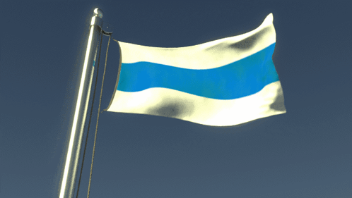 White and Blue Flag Flying