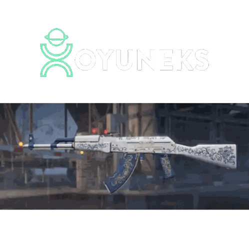 White and Blue Rifle with Oyuneks