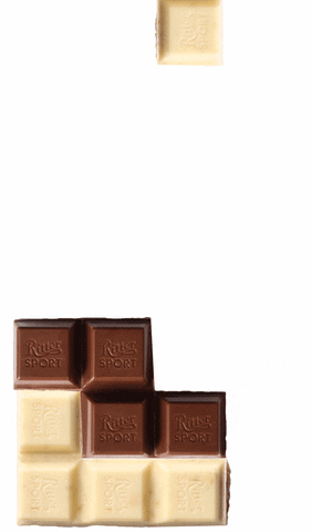 White And Brown Chocolate Tetris GIF