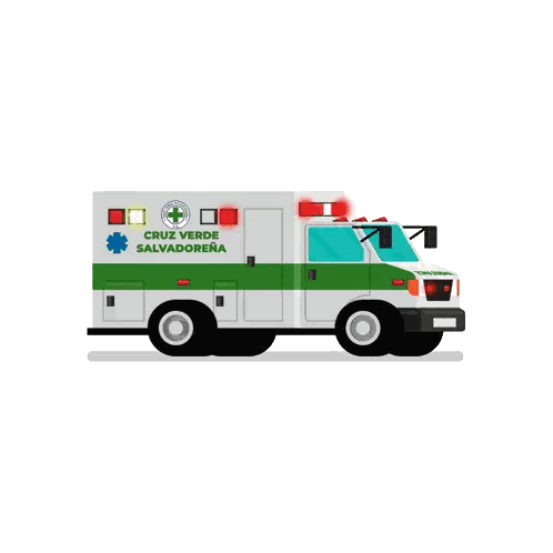 White and Green Cruz Verde Ambulance
