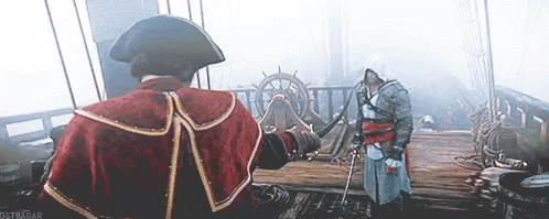 White and Red Man Holding Knife before Building with A