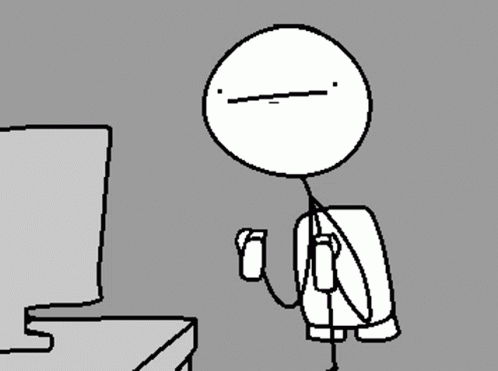 White Animated Character Lift Off GIF