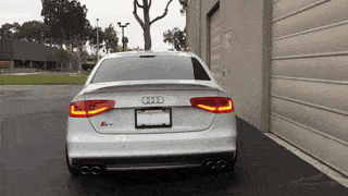 White Audi Tail Lights GIF