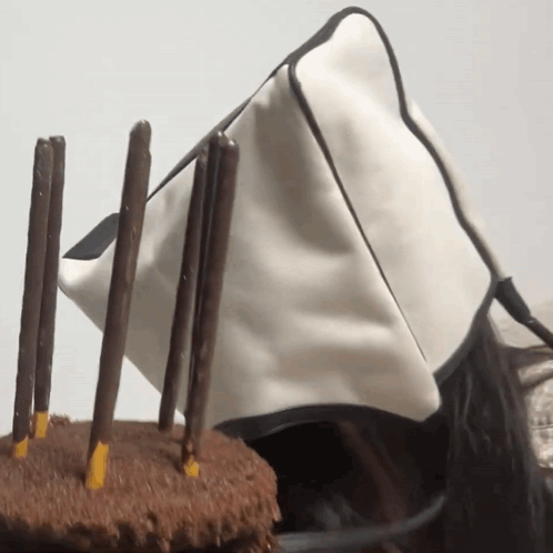 White Bag Next to Chocolate Cake