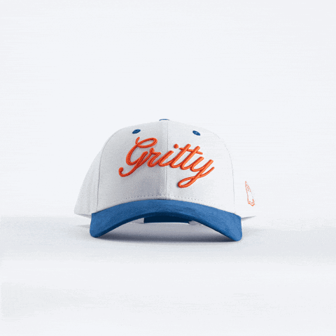 White Baseball Cap Gritty Embroidered