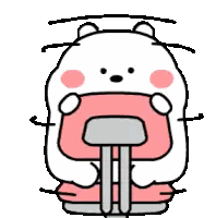White Bear Sitting in Pink Chair