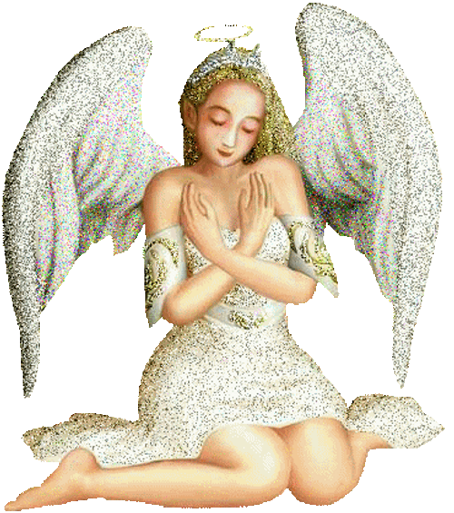 White Beautiful Angel With Glitters GIF