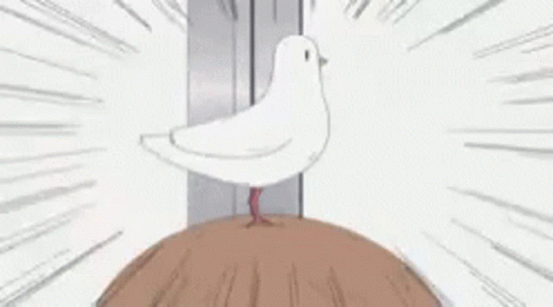 White Bird on Wooden Block